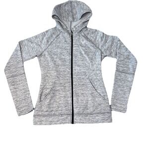 Asics Sweater Women's S Gray Space Dye Full Zip Hooded Fleece Hoodie Activewear